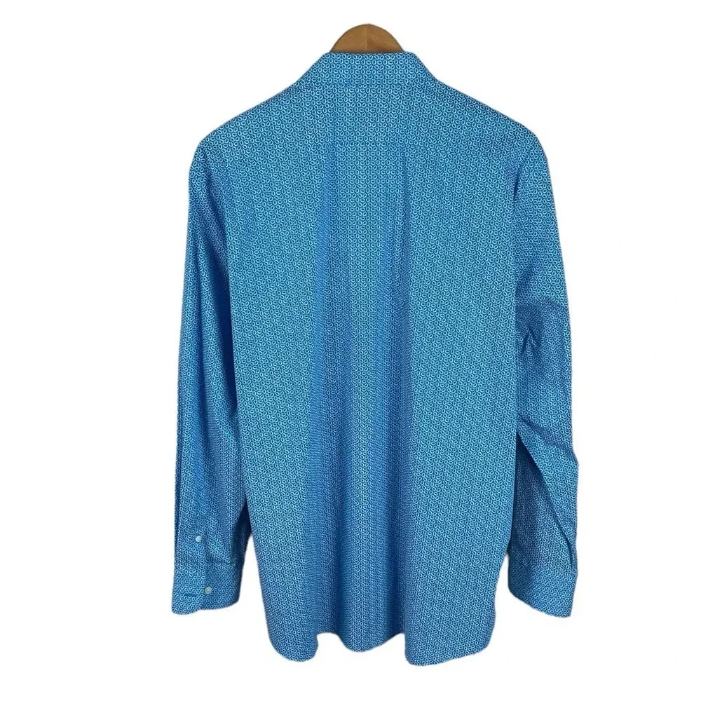 BF1355 NWT Mens Psycho Bunny MODERN Fit Non Iron Stretch Dress Shirt 17 34/35 XL